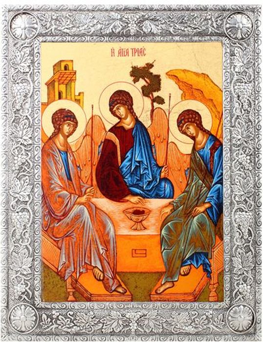 Икона Артола Святая Троица, 11,5 см х 15,5 см х 1 смIR-ST-P1F Икона Артола Святая Троица, 11,5 см х 15,5 см х 1 смIR-ST-P1FПравославная каноничная икона. Современная оригинальная интерпретация. Афинская иконописная школа. Метод нанесения образа на полотно - полноцветная многослойная шелкография. Золотой фон - поталь. Образ декорирован винтажной металлической рамкой. Деревянная основа (ламинированный мдф) оснащена выдвижной стойкой из натурального бука.