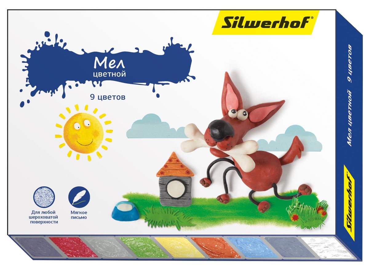 Silwerhof Набор цветных мелков Пластилиновая коллекция 9 шт882081-09 Silwerhof Набор цветных мелков Пластилиновая коллекция 9 шт882081-09Набор мелков Silwerhof Пластилиновая коллекция прекрасно подойдет для рисования на любой шероховатой поверхности.Мелки имеют яркие цвета. Отличная мягкость письма без особых усилий. Не царапают поверхность. Мелки имеют высокую кроющую способность.