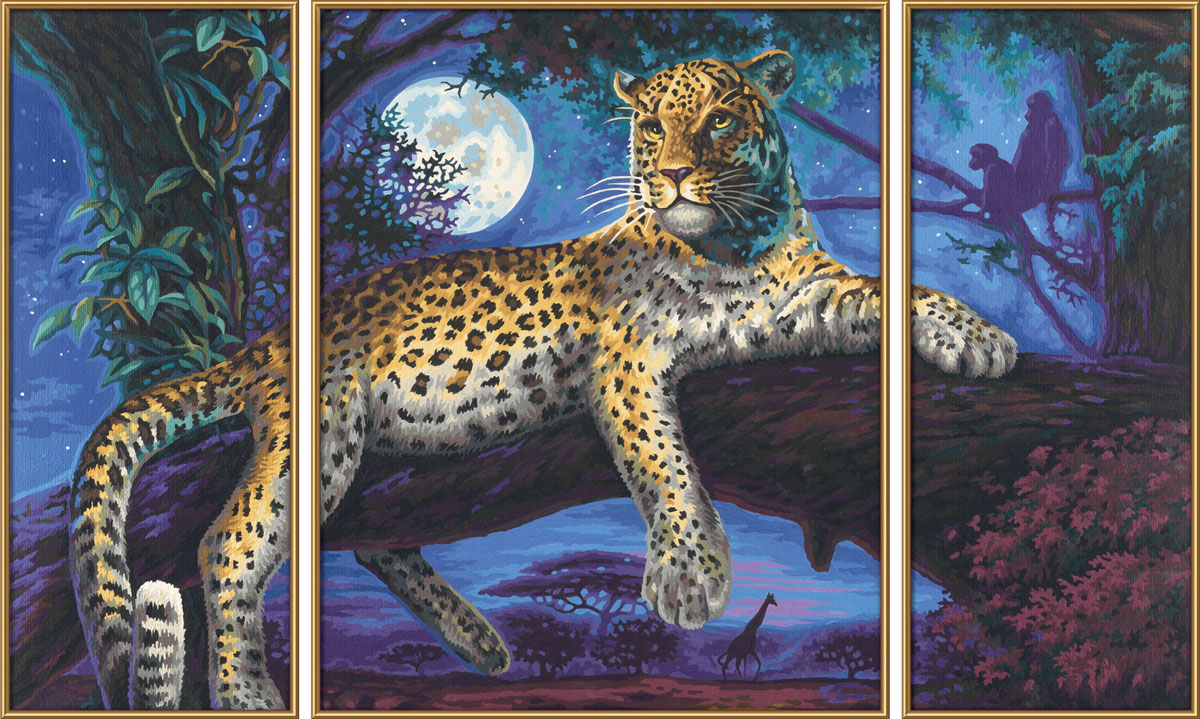 Schipper Картина по номерам Триптих Ягуар в ночи