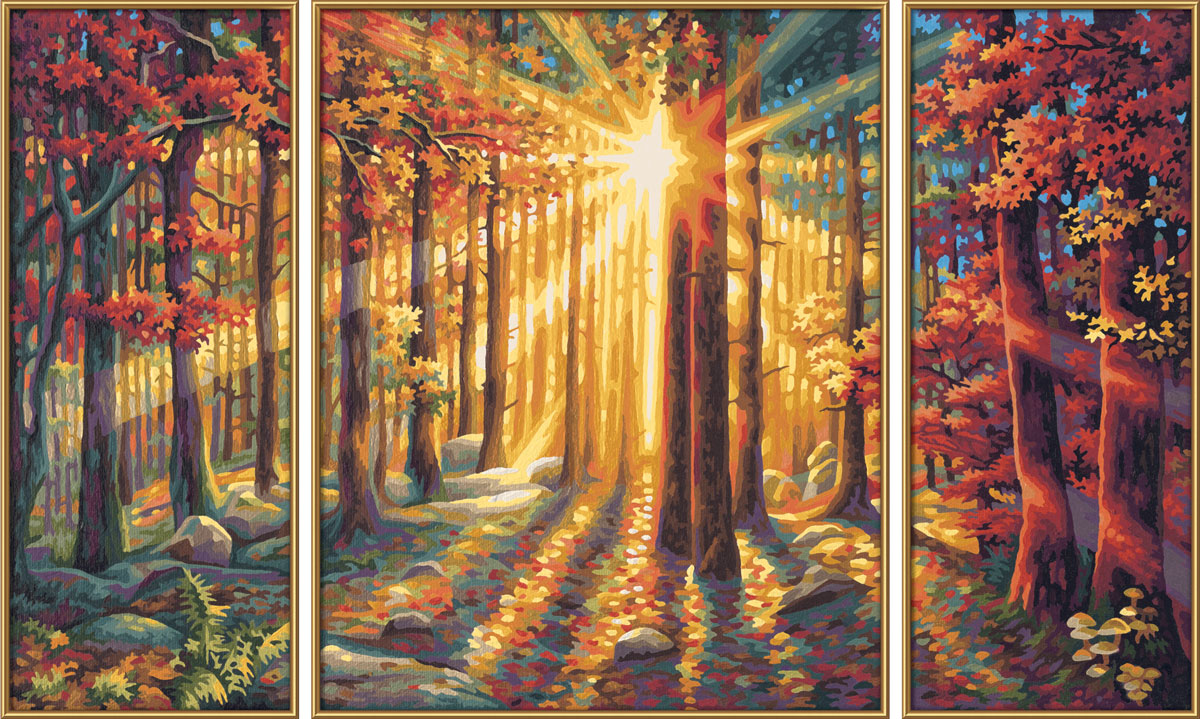 Schipper Картина по номерам Триптих Осенний лес