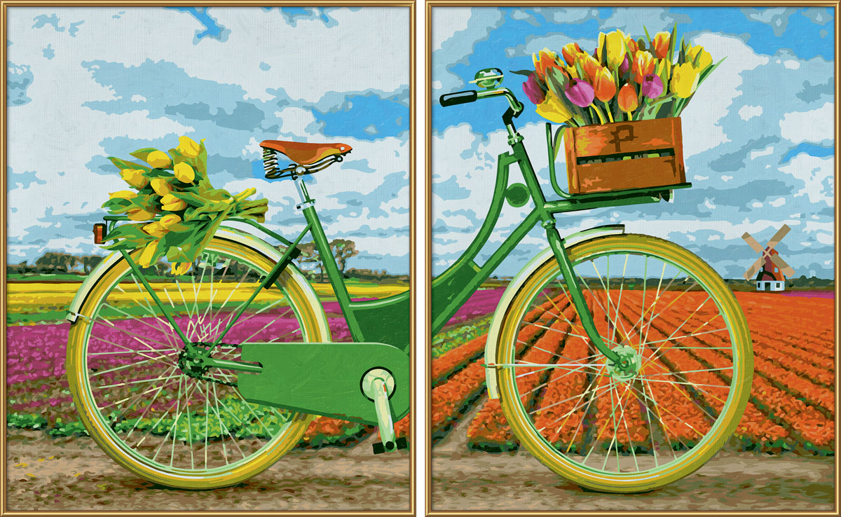 Schipper Картина по номерам Диптих Голландский велосипед