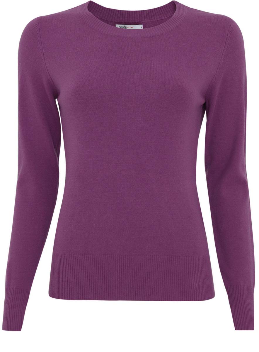 Джемпер женский oodji Ultra, цвет: фиолетовый. 63812409-4/38149/8800N. Размер XS (42)63812409-4/38149/8800N Джемпер женский oodji Ultra, цвет: фиолетовый. 63812409-4/38149/8800N. Размер XS (42)63812409-4/38149/8800NСтильный женский джемпер oodji Ultra выполнен из качественного комбинированного материала.Модель с длинными рукавами и круглым вырезом горловины выполнена в лаконичном дизайне. Манжеты, горловина и низ джемпера выполнены из трикотажной резинки.