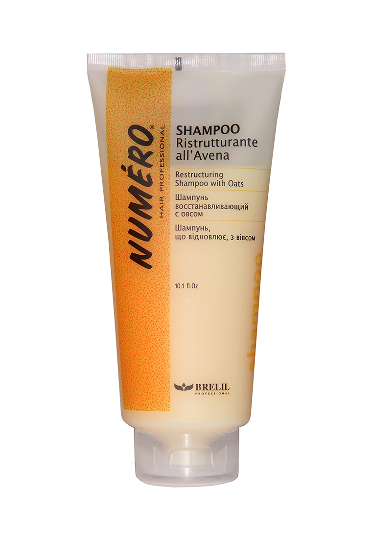 Brelil Шампунь с вытяжкой из овса Numero Oat Shampoo, 300 млB080081 Brelil Шампунь с вытяжкой из овса Numero Oat Shampoo, 300 млB080081Шампунь с вытяжкой из овса Brelil Professional рекомендуется использовать для активного восстановления и питания всех типов волос. Средство придает волосам блеск, эластичность и упругость.