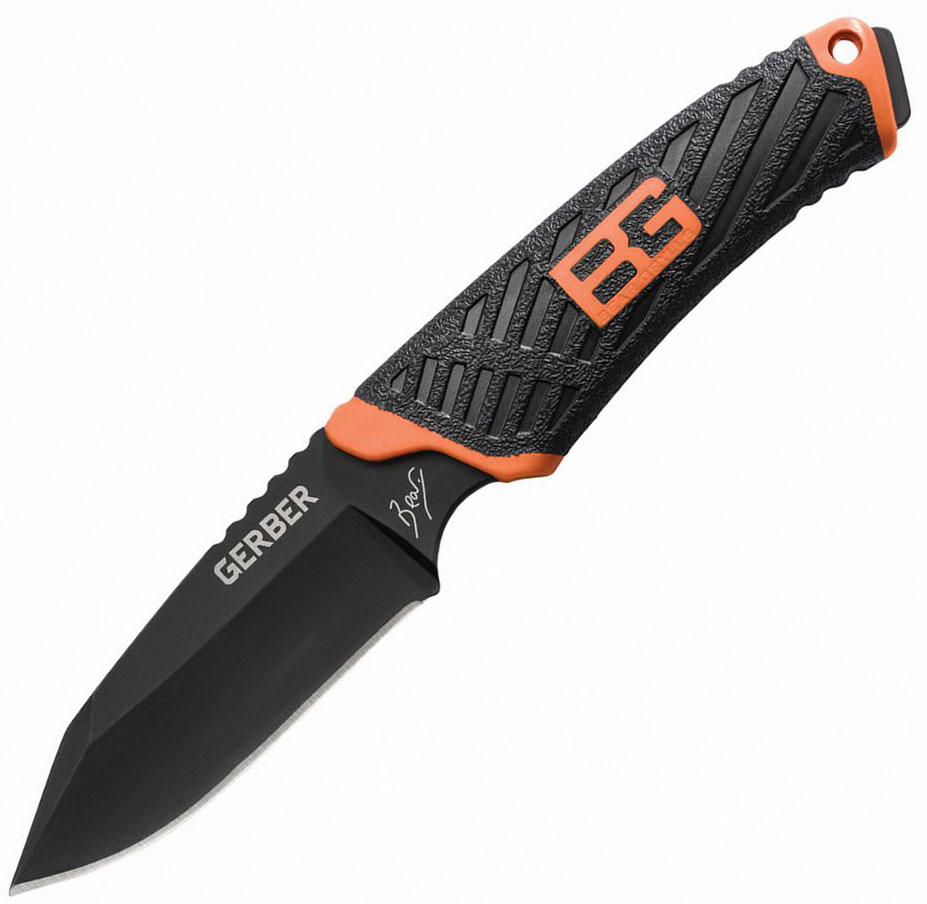 Нож туристический Gerber Bear Grylls Compact Fixed Blade31-002946 Нож туристический Gerber Bear Grylls Compact Fixed Blade31-002946Gerber BG Compact - это полноценный нож для выживания, разработанный известным специалистом по пребыванию в диких условиях - Беаром Гриллсом. У него фиксированный клинок с ровной заточкой, удобная рукоятка и защитные ножны с клипсой в комплекте.Нож Gerber Bear Grylls COMPACT FIXED BLADE компания Gerber создала в сотрудничестве с путешественником-экстремалом Беаром Гриллсом. Поэтому данная модель учитывает все нюансы, которые важны не просто для туристического ножа, но и для инструмента, который поможет выжить в наиболее экстремальных условиях. К тому же, в комплект к этому ножу входит инструкция, составленная Беаром Гриллсом, о том, какие действия предпринимать в той или иной ситуации.В качестве материала для клинка используется нержавеющая сталь марки 7Cr17MoV. Этот сплав хорошо противостоит коррозии и легко затачивается даже в полевых условиях. Длина лезвия ножа достигает 86,4 мм, а его толщина со стороны обуха равна 3 мм. Производители выбрали для данной модели комбинированную заточку, при которой часть лезвия зазубрена, а часть заточена гладко. Это позволяет легко разрезать любые материалы с различной структурой волокон.Рукоятка сделана из полиамида. Это прочный синтетический материал, который отличается большой долговечностью и невосприимчивостью в основным видам коррозии. Поверхность ручки прорезинена, чтобы нож не проскальзывал в мокрых руках. Цвета рукоятки традиционны для серии инструментов, разработанных совместно с Беаром Гриллсом. Это серый и оранжевый.Поскольку модель Gerber Bear Grylls COMPACT FIXED BLADE - не складная, в комплект к этому ножу входят ножны, сделанные из прочного пластика. Благодаря этому аксессуару, нож можно легко и безопасно транспортировать среди других вещей.Особенности:нескладная конструкция;полусеррейторная заточка клинка;длина лезвия составляет 8,64 см;материал клинка - нержавеющая сталь марки 7Cr17MoV;вес ножа - 106,9 г;рукоятка изготовлена из полиамида;нож продается с ножнами.Гарантия: Гарантия для ножа модели Gerber Bear Grylls COMPACT FIXED BLADE - пожизненная.