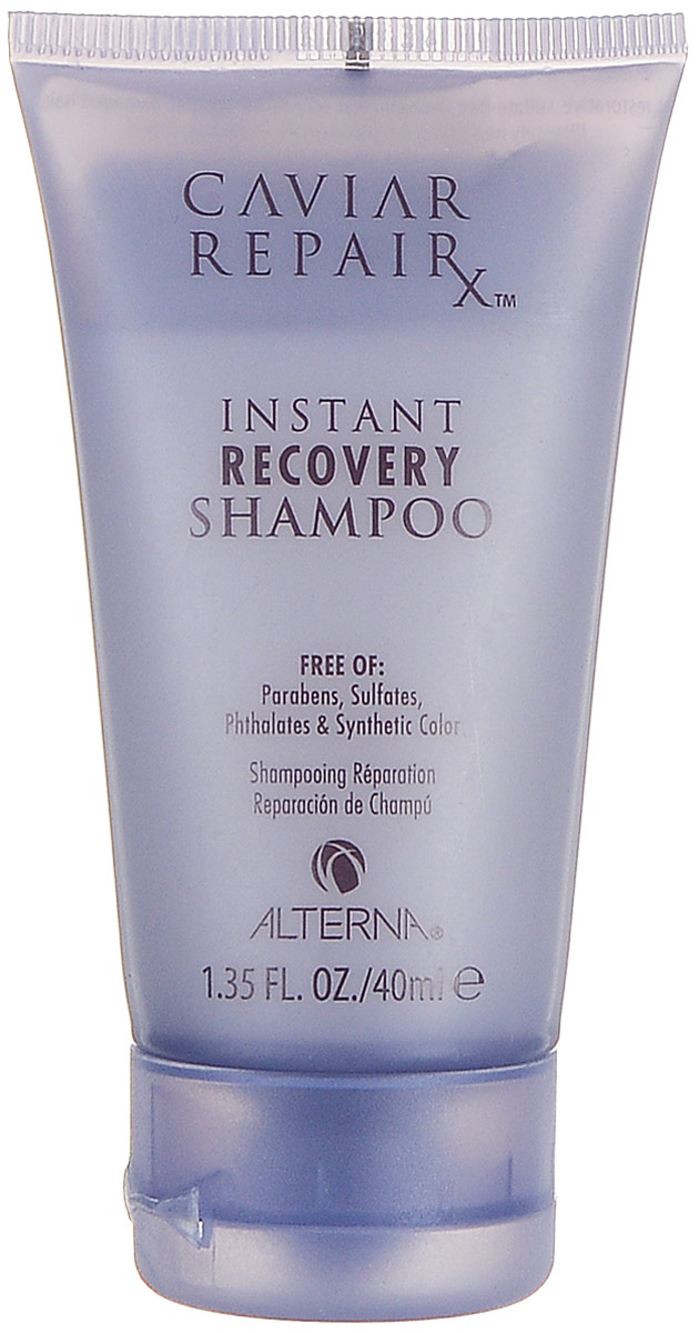 Alterna Caviar Repair Rx Instant Recovery Shampoo — Шампунь «Быстрое восстановление» 40 мл67175.I Alterna Caviar Repair Rx Instant Recovery Shampoo — Шампунь «Быстрое восстановление» 40 мл67175.ICaviar Repair Rx Instant Recovery Shampoo Шампунь Быстрое восстановление воздействует на саму причину слабости волоса, поэтому эффективность результата практически 100-процентная. Шампунь действует на восстановление волоса непосредственно изнутри, поэтому быстрый эффект виден практически сразу. Шампунь очищает и реконструирует повреждённые, секущиеся части. Профессионалами проводились эксперименты и доказано, что на 95% меньше повреждений заметно уже после недельного курса использования этого шампуня. В состав средства входит микрокапсулы протеина. Именно они, заполняя отмершие частицы волоса, способствуют их заполнению и восстановлению. Протеин делает волосы шелковистыми, бархатистыми и мягкими. Экстракт ромашки и мёда укрепляет луковицу, из-за чего волосы меньше выпадают и быстрее растут.