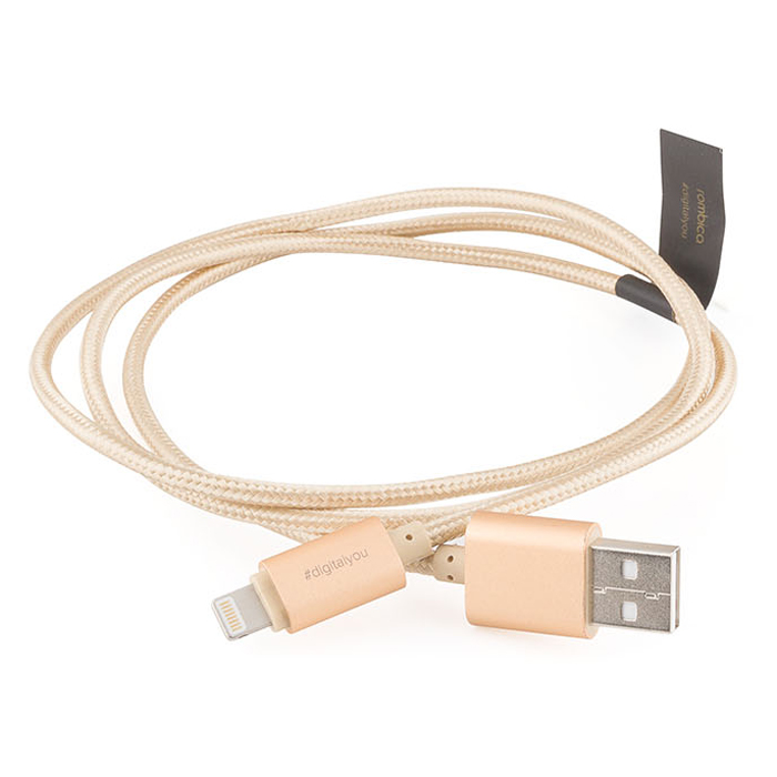 Rombica Digital Gold USB - Apple Lightning, Gold кабельCB-C2A0G Rombica Digital Gold USB - Apple Lightning, Gold кабельCB-C2A0GКабель Rombica Digital Gold USB - Apple Lightning в красивой тканевой оплетке золотого цвета — пожалуй, лучший аксессуар для зарядки вашего гаджета, а также для передачи данных. Длина 1 метр позволит комфортно пользоваться вашим устройством — звонить, фотографировать, снимать видео, даже если оно подключено к внешнему источнику питания.