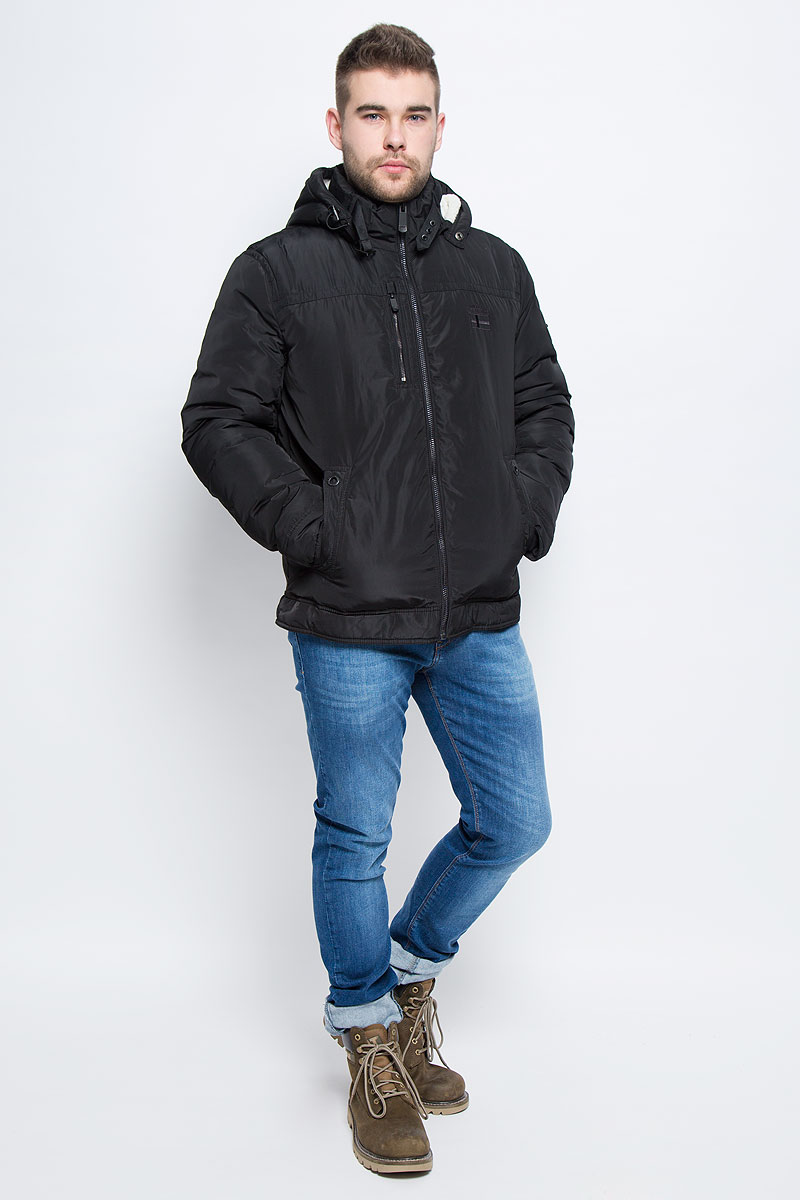 Куртка мужская Finn Flare, цвет: черный. W16-22000_200. Размер M (48)