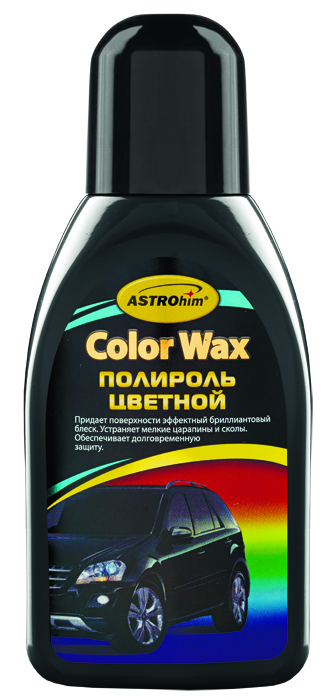 Полироль кузова ASTROhim Color Wax, цвет: черный, 250 млАС-281 Полироль кузова ASTROhim Color Wax, цвет: черный, 250 млАС-281Цветной полироль кузова ASTROhim Color Wax помогает скрыть мелкие царапины и сколы лакокрасочной поверхности за счет заполнения их пигментированным составом и выравнивания плоскости светоотражения. Полироль радикально обновляет состарившееся лакокрасочное покрытие, придавая ему глубокий блеск и долговременную защиту. Защищает лакокрасочное покрытие от разрушительного действия кислотных осадков, дорожных реагентов, ультрафиолетовых лучей и профессиональной химии, применяемой на автомойках. Легко наносится и располировывается. Подходит для всех типов лакокрасочных покрытий, в том числе металлик, перламутр и хамелеон.Товар сертифицирован.