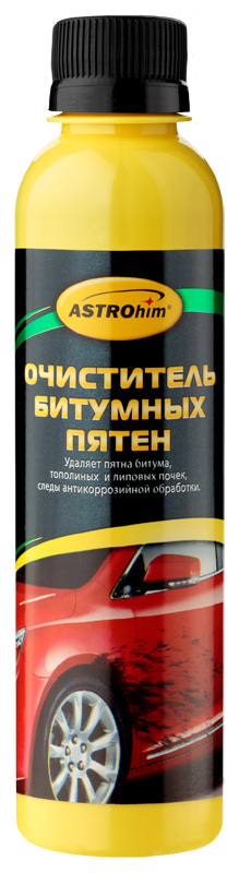 Очиститель битумных пятен ASTROhim, 240 млАС-390 Очиститель битумных пятен ASTROhim, 240 млАС-390Очиститель битумных пятен ASTROhim содержит специальные компоненты, которые обладают способностью проникать в глубокие слои засохших загрязнений, размягчать и расщеплять их. Состав начинает действовать сразу же после нанесения и обеспечивает полное удаление битумных пятен и следов от тополиных почек! Кроме того, очиститель помогает без труда убрать следы антикоррозийных средств (мовиля, мастики), оставшихся после обработки кузова. После использования очистителя вам не придется мыть поверхность с использованием автошампуня, чтобы смыть остатки средства. Достаточно всего лишь ополоснуть поверхность обычной водой. Очиститель битумных пятен ASTROhim не содержит агрессивных компонентов, поэтому абсолютно безопасен для кузова! Его можно использовать для очистки загрязнений с лакокрасочного покрытия, стекол, фар, хромированных и пластиковых элементов отделки кузова. Товар сертифицирован.
