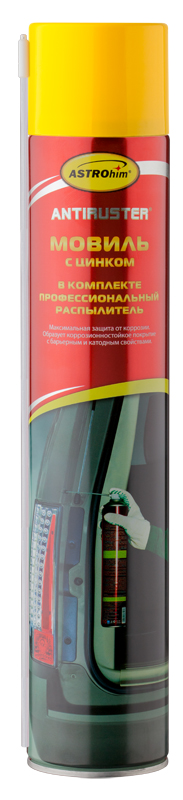 Мовиль ASTROhim, с цинком, 1 л. АС-4808АС-4808 Мовиль ASTROhim, с цинком, 1 л. АС-4808АС-4808Мовиль ASTROhim создает гелеобразное эластичное покрытие, стабильное в широком интервале рабочих температур - не стекает с вертикальных поверхностей при нагревании и не растрескивается при перепадах температур. После высыхания образует нелипкую полутвердую пленку. Наносится как на влажную, так и на ржавую поверхность, а также на старые антикоррозионные покрытия. Сохраняет высокие защитные антикоррозионные свойства в течение всего времени эксплуатации автомобиля. Товар сертифицирован.