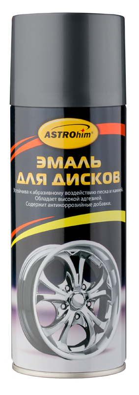 Эмаль для дисков ASTROhim, цвет: графит, 520 млАС-610 Эмаль для дисков ASTROhim, цвет: графит, 520 млАС-610Эмаль для дисков ASTROhim разработана специально для окраски колесных дисков любых транспортных средств. Обновляет внешний вид дисков. Образует эластичное лакокрасочное покрытие, которое не трескается и не отшелушивается в процессе эксплуатации автомобиля, обладает стойкостью к агрессивному воздействию факторов внешней среды, таких как влага, дорожные реагенты, песок и камни, летящие из-под колес. Обеспечивает антикоррозионную защиту окрашенным металлическим деталям. Наносится без предварительного грунтования. Не требует дополнительного покрытия защитным лаком. Образует прочное покрытие с высоким блеском. Подходит для окрашивания любых видов дисков, а также для декоративного окрашивания любых металлических и предварительно загрунтованных деревянных поверхностей. Обладает отличной адгезией к окрашиваемой поверхности, повышенной укрывистостью и атмосферостойкостью. Благодаря аэрозольной форме упаковки позволяет равномерно окрашивать диски самой сложной формы. Товар сертифицирован.
