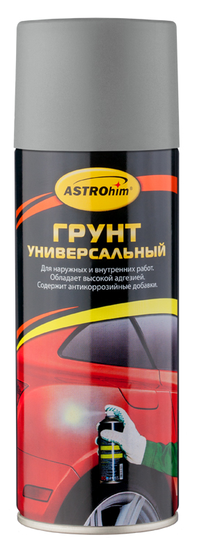 Грунт универсальный ASTROhim, цвет: серый, 520 млАС-613 Грунт универсальный ASTROhim, цвет: серый, 520 млАС-613Высококачественный алкидный грунт ASTROhim предназначен для подготовки к окраске металлических и деревянных поверхностей всеми видами лакокрасочных материалов, кроме нитроцеллюлозных. Применяется для наружных и внутренних работ. Обладает высокой адгезией, атмосферостойкостью и хорошей укрывистостью. Легко наносится на труднодоступные места. Содержит комплекс антикоррозийных пигментов и добавок. Образует на грунтуемой поверхности прочное покрытие, защищающее металлические поверхности от коррозии, прекрасно шлифуется, устойчиво к воздействию воды и технических масел. Товар сертифицирован.