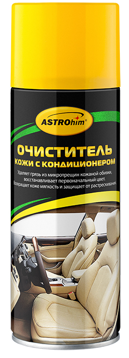 Очиститель кожи ASTROhim, с кондиционером, 520 млАС-8555 Очиститель кожи ASTROhim, с кондиционером, 520 млАС-8555Очиститель кожи ASTROhim эффективно очищает загрязнения, в том числе из микротрещин кожаной обивки, значительно обновляя ее внешний вид. Содержит специальные поверхностно-активные вещества, которые позволяют удалять даже старые загрязнения, не повреждая при этом естественную структуру кожи. Возвращает кожаной обивке мягкость и эластичность, защищает от сухости, растрескивания и выгорания за счет содержания в составе кондиционирующих добавок. Придает обивке ухоженный внешний вид и шелковистый блеск. Образует на поверхности защитный барьерный слой, благодаря которому поверхность приобретает грязеотталкивающие свойства и меньше загрязняется. Быстро впитывается и не оставляет жирных следов, на сиденья можно садиться практически сразу после очистки, не боясь того, что испачкается одежда. Может использоваться для очистки мотоциклетного снаряжения, а также в бытовых целях, например, для ухода за кожаной мебелью, аксессуарами и одеждой. Подходит для поверхностей из кожзаменителя, винила и резины. Уничтожает неприятный запах в салоне автомобиля, оставляя после использования приятный аромат. Товар сертифицирован.