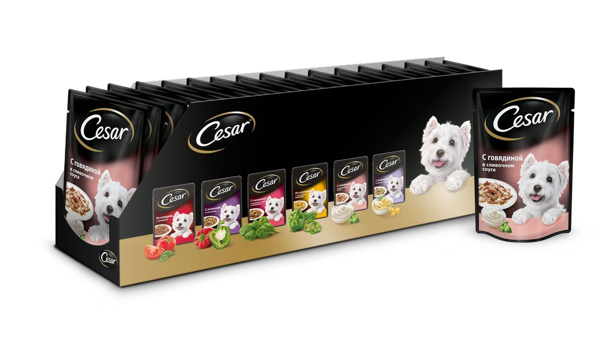 Консервы для собак Cesar, говядина в сливочном соусе, 100 г, 24 шт41835 Консервы для собак Cesar, говядина в сливочном соусе, 100 г, 24 шт41835Консервы Cesar - это полнорационный консервированный корм для взрослых собак всех пород. Нежнейшие кусочки мяса в сливочном соусе - идеальное блюдо для любой собаки.Консервы приготовлены исключительно из натурального сырья. Не содержат консервантов и усилителей вкуса. Товар сертифицирован.