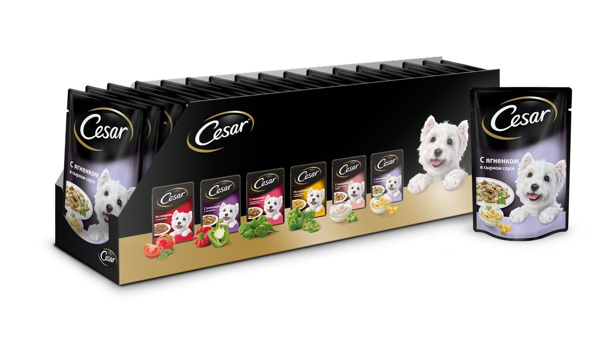 Консервы для собак Cesar, ягненок в сырном соусе, 100 г, 24 шт41836 Консервы для собак Cesar, ягненок в сырном соусе, 100 г, 24 шт41836Консервы Cesar - это полнорационный консервированный корм для взрослых собак всех пород. Нежнейшие кусочки мяса в сырном соусе - идеальное блюдо для любой собаки.Консервы приготовлены исключительно из натурального сырья. Не содержат консервантов и усилителей вкуса. Товар сертифицирован.