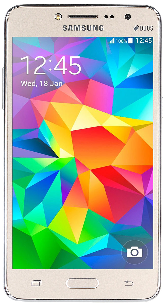 Samsung SM-G532F Galaxy J2 Prime DS, GoldSM-G532FZDDSER Samsung SM-G532F Galaxy J2 Prime DS, GoldSM-G532FZDDSERSamsung SM-G532F Galaxy J2 Prime DS отличается элегантным дизайном передней панели, который значительно усиливает впечатление от просмотра.При толщине 8,9 мм и ширине 72,1 мм, смартфон Galaxy J2 Prime DS выглядит изящно, приятная на ощупь текстура корпуса подчеркивает элегантность формы и ощущение комфорта при использовании смартфона.Аккумулятор с емкостью 2600 мАч позволит оставаться на связи дольше обычного. При отсутствии возможности подзарядки используйте режим максимального энергосбережения.Производительный 4-ядерный процессор 1,4 ГГц и 1,5 ГБ оперативная память обеспечивают мгновенную реакцию смартфона на любые ваши действия.Удобное приложение Smart ManageПростой способ управления основными функциями смартфона: уровень заряда аккумулятора, доступный объем памяти, состояние использования оперативной памяти и безопасность смартфона.Телефон сертифицирован EAC и имеет русифицированный интерфейс меню, а также Руководство пользователя.