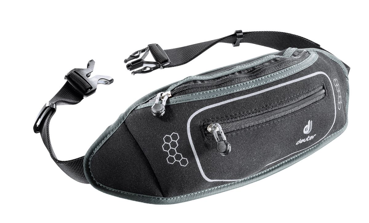 Сумка поясная Deuter Neo Belt II, цвет: черный, серый39050_7410 Сумка поясная Deuter Neo Belt II, цвет: черный, серый39050_7410Сумка поясная Deuter Neo Belt II легкая и удобная. Просторная поясная сумка выполнена с городским дизайном. Основное отделение на молнии, имеются два внутренних кармана на молниях и канал для провода от наушников. Спереди расположен карман на молнии. У сумки регулируемый набедренный пояс и крючок для ключей. Сумка подойдет для города, пляжа и для загородной пробежки. Она хорошо прилегает к телу и практически невесома. Вес: 90 г. Размеры: 12 х 33 х 4 см.