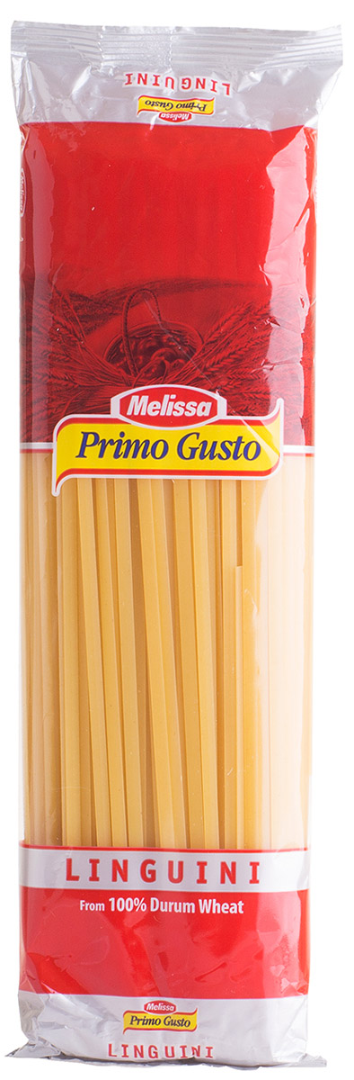 Melissa-Primo Gusto Паста Линквини лапша, 500 г14.0019 Melissa-Primo Gusto Паста Линквини лапша, 500 г14.0019Макаронные изделия Melissa Primo Gusto производятся исключительно из семолины - муки твердых сортов пшеницы специального (грубого) помола.Семолина используется для приготовления пасты, каши, пудингов и кускуса.