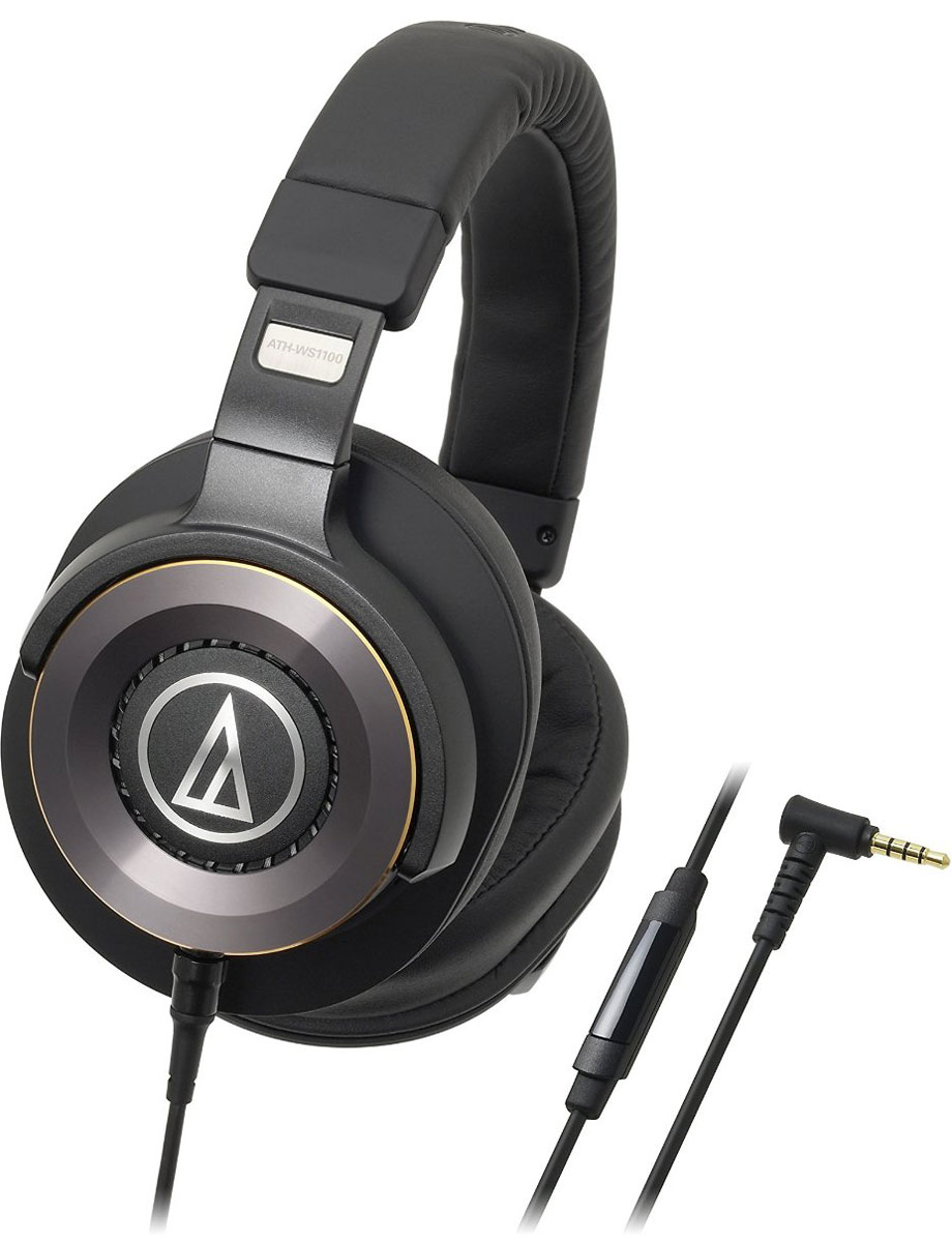 Audio-Technica ATH-WS1100iS, Black наушники10102368 Audio-Technica ATH-WS1100iS, Black наушники10102368Гарнитура Audio-Technica ATH-WS1100iS серии Solid Bass использует большие 53-миллиметровые драйверы Deep Motion Hi-Res Audio, разработанные с эксклюзивным ультрамощным магнитным контуром. Наушники имеют двойной алюминиевый корпус со специальной вентиляционной системой для передачи прозрачных и при этом сочных басов.Audio-Technica ATH-WS1100iS оснащены встроенным микрофоном и пультом управления громкостью, а также воспроизведением и перемоткой треков, проигрываемых с Apple- или Android-гаджетов. Пульт также позволяет принимать звонки.Диапазон частот микрофона: 100-10000 ГцЧувствительность микрофона: -44 дБ