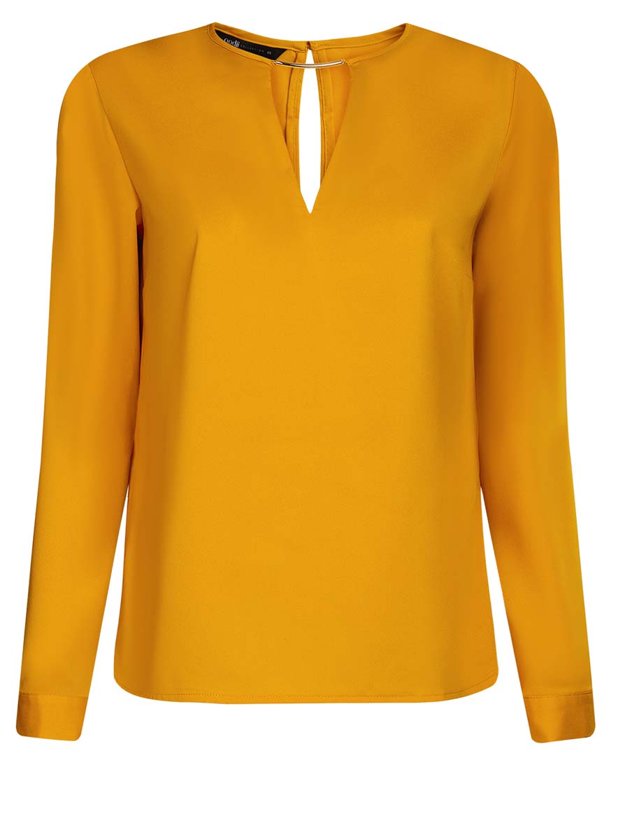 Блузка женская oodji Collection, цвет: желтый. 21400396/38580/5200N. Размер 42 (48-170)