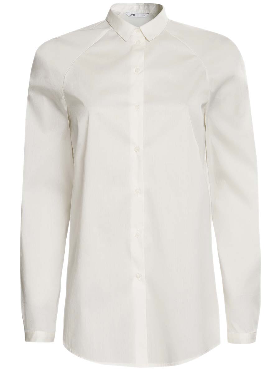 Рубашка женская oodji Collection, цвет: белый. 21400371/42083/1200N. Размер 40 (46-170)