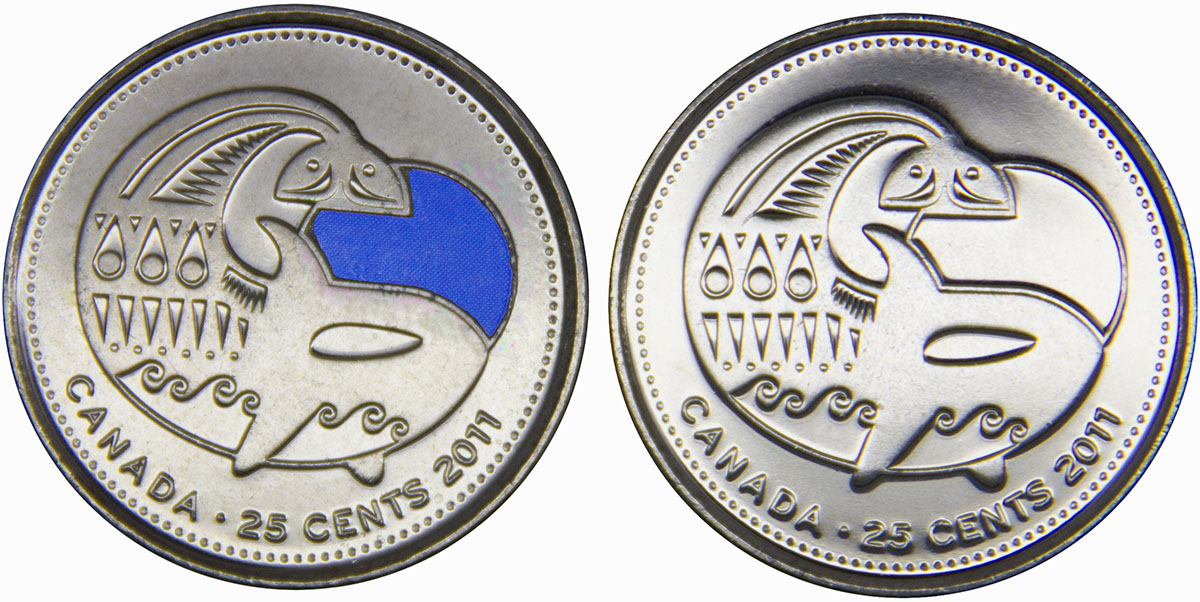 Комплект из 2 монет номиналом 25 центов 