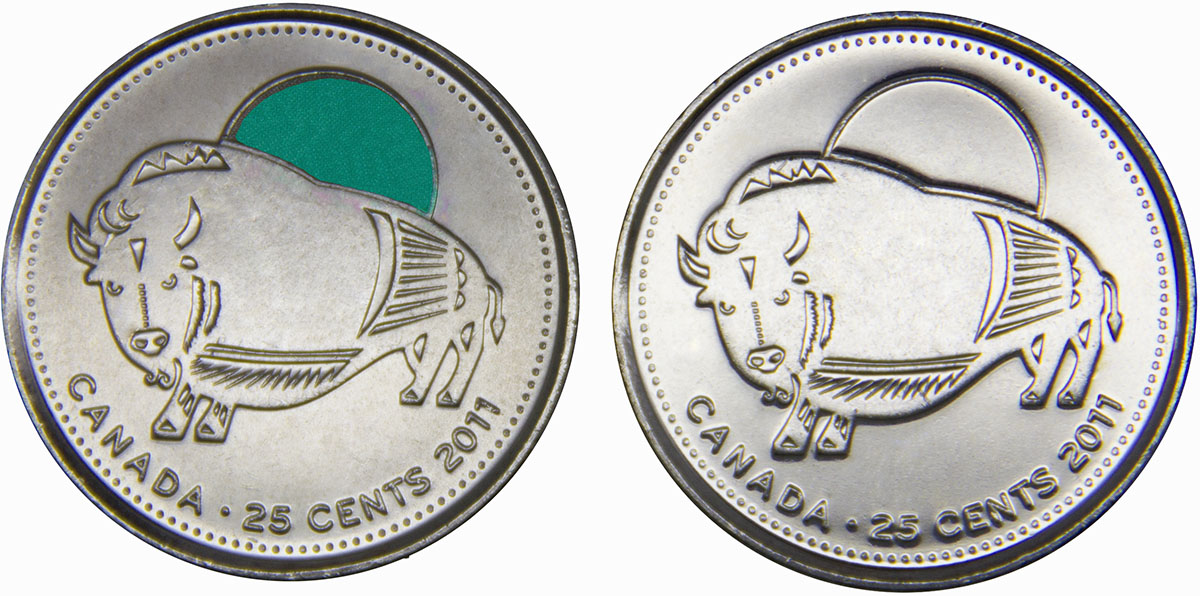 Комплект из 2 монет номиналом 25 центов 