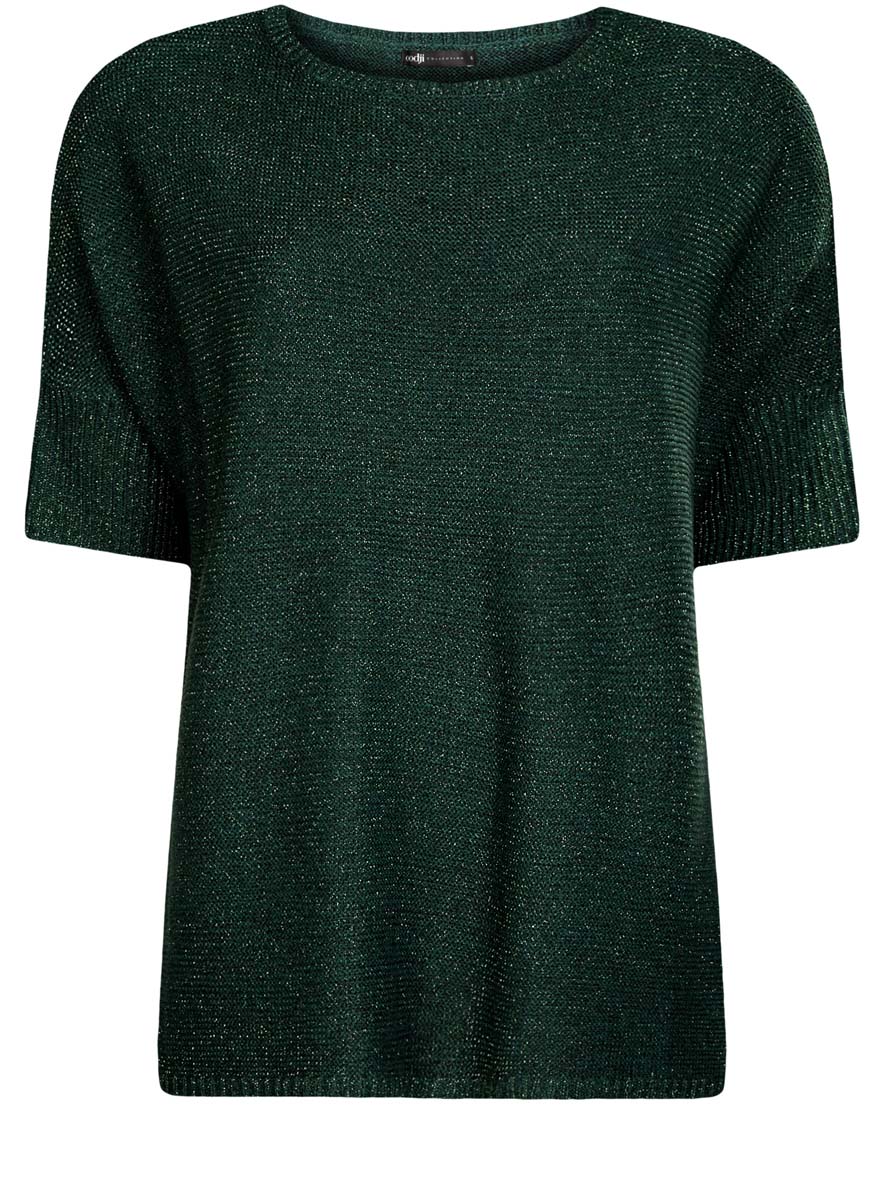 Джемпер женский oodji Collection, цвет: темно-изумрудный металлик. 73807620/46051/6E00X. Размер S (44)73807620/46051/6E00X Джемпер женский oodji Collection, цвет: темно-изумрудный металлик. 73807620/46051/6E00X. Размер S (44)73807620/46051/6E00XСтильный женский джемпер oodji Collection выполнен из качественного акрила с добавлением полиэстера.Модель свободного силуэта с рукавами-кимоно и круглым вырезом горловины по низу, горловине и рукавам дополнена трикотажной резинкой. Выполнен джемпер с дополнением люрекса.