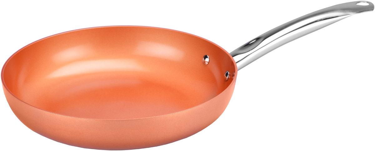 Сковорода Copper Chef, с керамическим покрытием. Диаметр 20 смKC15054-00002 Сковорода Copper Chef, с керамическим покрытием. Диаметр 20 смKC15054-00002Сковорода Copper Chef изготовлена из высококачественного алюминия с антипригарным керамическим покрытием. Благодаря керамическому покрытию пища не пригорает и не прилипает к поверхности сковороды, что позволяет готовить с минимальным количеством масла. Кроме того, такое покрытие абсолютно безопасно для здоровья человека. Достоинства керамического покрытия: - устойчивость к высоким температурам и резким перепадам температур; - устойчивость к царапающим кухонным принадлежностям и абразивным моющим средствам; - устойчивость к коррозии; - водоотталкивающий эффект; - покрытие способствует испарению воды во время готовки; - длительный срок службы; - безопасность для окружающей среды и человека. Изделие оснащено ручкой, выполненной из нержавеющей стали. Подходит для всех типов плит, включая индукционные. Можно мыть в посудомоечной машине. Эксклюзивный американский бренд Copper Chef, впервые вышедший на российский рынок! При изготовлении посуды используется высокопрочное керамическое антипригарное покрытие, которое является самой современной технологией в сфере изготовления керамических покрытий. Посуда Copper Chef подойдет как шеф-повару пятизвездочного ресторана, так и простому любителю благодаря дизайну, безупречному качеству и доступной цене.Диаметр сковороды: 20 см. Диаметр дна: 14 см. Высота стенки: 4,2 см. Длина ручки: 19 см.