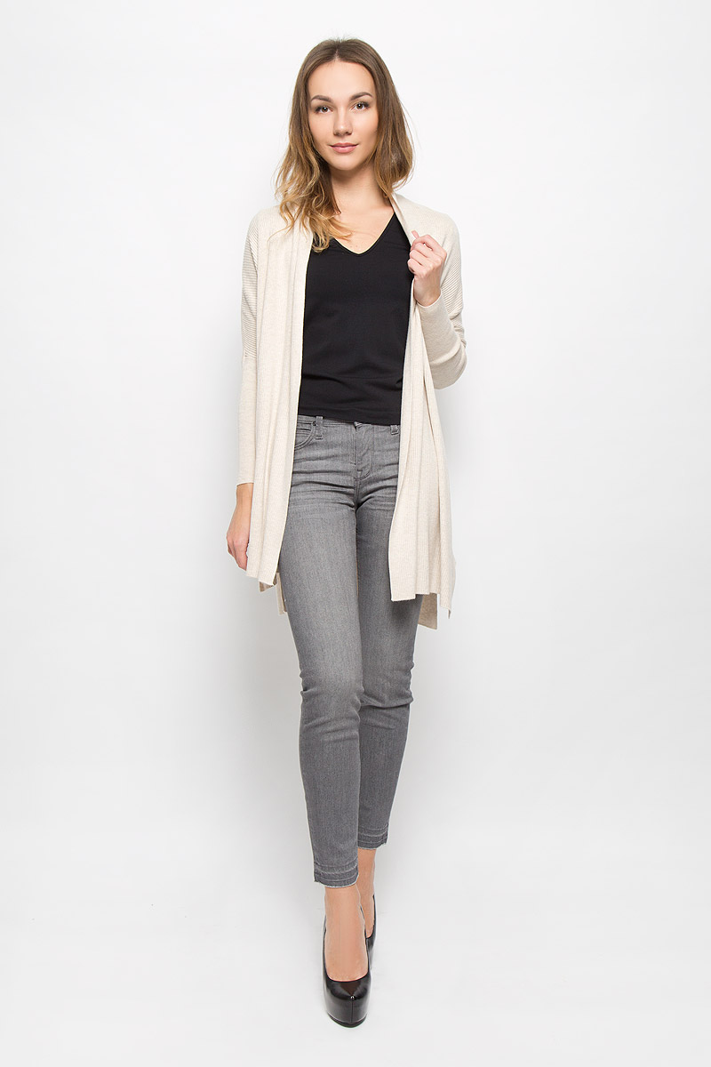 Кардиган женский Tom Tailor Denim, цвет: бежевый. 3022010.00.71_8425. Размер M (46)3022010.00.71_8425 Кардиган женский Tom Tailor Denim, цвет: бежевый. 3022010.00.71_8425. Размер M (46)3022010.00.71_8425Женский кардиган Tom Tailor Denime выполнен из высококачественной пряжи из вискозы и полиамида. Удлиненная модель с длинными рукавами со смещенными проймами и воротником-шалькой не имеет застежек. Изделие связано резинкой и превосходно тянется.