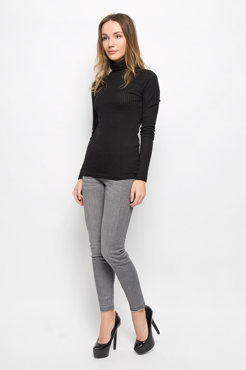Водолазка женская Tom Tailor Denim, цвет: черный. 1036295.00.71_2999. Размер L (48)1036295.00.71_2999 Водолазка женская Tom Tailor Denim, цвет: черный. 1036295.00.71_2999. Размер L (48)1036295.00.71_2999Женская водолазка Tom Tailor Denim с длинными рукавами и воротником-гольф выполнена из хлопка с добавлением полиэстера и эластана. Изделие имеет оригинальную вязку с полупрозрачными тонкими полосками.