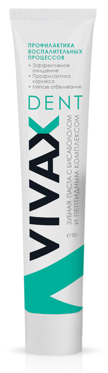 Vivax Паста зубная с пептидным комплексом и Бисабололом, 95 гр