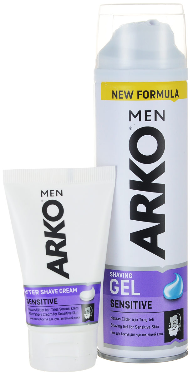 Arko Men Гель для бритья Sensitive 200мл+Arko Men Крем после бритья Sensitive 50мл (50%)80053567405 Arko Men Гель для бритья Sensitive 200мл+Arko Men Крем после бритья Sensitive 50мл (50%)80053567405Пена для бритья уменьшает риск раздражения и жжения кожи от бритья благодаря формуле с алое вера и маслом лаванды, разработанной для мужчин с чувствительной кожей