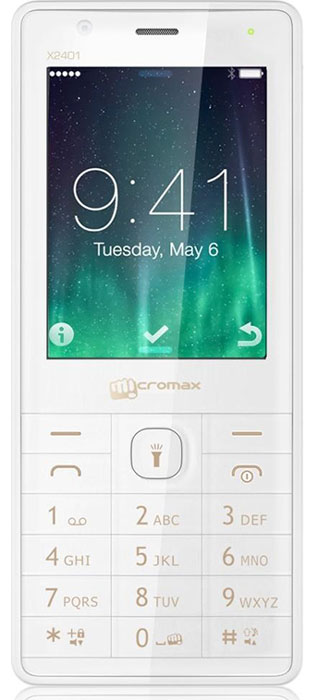 Micromax X2401, White ChampagneMicromax X2401 White Champagne Micromax X2401, White ChampagneMicromax X2401 White ChampagneПолучайте двойное удовольствие от Micromax X2401, ведь он оснащен двумя камерами и поддержкой двух SIM-карт! Запечатлевайте яркие моменты жизни с помощью 2-мегапиксельной основной камеры и делайте прикольные селфи фронтальной камерой вашего X2401.Без труда переключайтесь между личной и профессиональной жизнью - в этом вам поможет поддержка двух SIM-карт вашего Micromax X2401.Окунитесь в мир музыки, смотрите популярные видеоролики или поймайте любимую радиостанцию с помощью вашего нового Micromax X2401!В любой момент прослушивайте ваш разговоры с друзьями или родственниками, ведь ваш Micromax X2401 оснащен функцией записи голосовых вызовов.Фотографируйте в свое удовольствие: в вашем распоряжении 2 Мп основная камера (со вспышкой) Micromax X2401! Делайте селфи с помощью фронтальной камеры, и пусть радостные воспоминания останутся с вами навсегда!Телефон сертифицирован EAC и имеет русифицированную клавиатуру, меню и Руководство пользователя