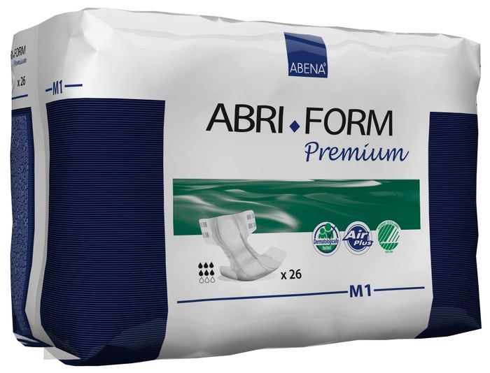 Abena Подгузники для взрослых Abri-Form M1 дневные 26 шт 4306143061 Abena Подгузники для взрослых Abri-Form M1 дневные 26 шт 4306143061Подгузники для взрослых Abri-Form Premium М1 - классические подгузники для взрослых (лежачих или малоподвижных людей после операций) со средней и тяжелой формой недержания мочи и кала.Качество каждого подгузника проверено электроникой.Abri-Form Premium - это полная линейка премиум подгузников для взрослых с умеренной и тяжелой формами недержания. Отличия Abri-Form Premium от других подгузников:- 3 степени защиты от протеканий (уникальные впитывающие каналы, 6 слоев, высокие бортики, направленные внутрь подгузника)- имеет дополнительную защиту от протеканий со спины (первые в России подгузники с кармашком, задерживающим жидкость)- мягкие тянущиеся боковинки не оставляют следов на бедрах, в отличие от обычной резинки- жидкость превращается в гель и не может вытечь7 дополнительных преимуществ:- подгузник полностью дышащий;- задерживает запахи;- быстро впитывает за счет системы Top Dry (Топ Драй) и влагораспределяющих каналов;- выполнен из мягких бесшумных материалов;- имеет сегментированный индикатор намокания;- отмечен экомаркировкой Скандинавии Белый лебедь;- одобрен дерматологическим контролем- впитываемость: более 1800 мл