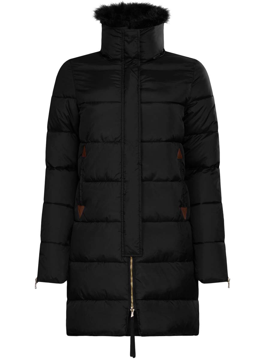 Куртка женская oodji Ultra, цвет: черный. 10203059/45924/2901N. Размер 40 (46-170)10203059/45924/2901N Куртка женская oodji Ultra, цвет: черный. 10203059/45924/2901N. Размер 40 (46-170)10203059/45924/2901NЖенская куртка oodji Ultra выполнена из 100% полиамида. В качестве подкладки и утеплителя используется 100% полиэстер. Модель с отложным воротником застегивается на застежку-молнию с двумя бегунками и имеет ветрозащитную планку на кнопках. Воротник оформлен съемной деталью из искусственного меха. Низ рукавов и боковые швы изделия дополнены застежками-молниями за счет которых можно регулировать объем изделия. Спереди расположено два прорезных кармана.