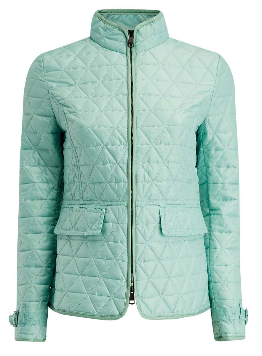 Куртка женская oodji Collection, цвет: мятный. 28304006/43618/7300N. Размер 36 (42-170)28304006/43618/7300N Куртка женская oodji Collection, цвет: мятный. 28304006/43618/7300N. Размер 36 (42-170)28304006/43618/7300NЖенская куртка oodji Collection выполнена из 100% полиэстера. В качестве подкладки и наполнителя также используется полиэстер. Модель с воротником-стойкой застегивается на застежку-молнию с двумя бегунками и имеет внутреннюю ветрозащитную планку. Объем по низу рукава регулируется за счет ремешка с пряжкой. В среднем шве спинки расположена небольшая шлица. Спереди расположены два прорезных кармана с клапанами. Куртка декорирована элементами из искусственной кожи.