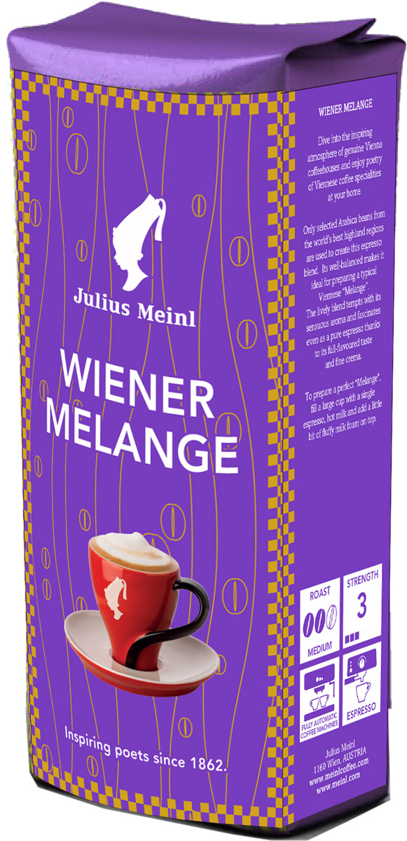 Julius Meinl Венский меланж кофе в зернах, 250 г84607 Julius Meinl Венский меланж кофе в зернах, 250 г84607Эта эспрессо-смесь классической венской обжарки идеально подходит для приготовления “Мокко”, напитка с яркими шоколадными нотами. Кофе, отобранный в регионе Серрадо (Бразилия), обладает насыщенным и интенсивным вкусом, который не оставит равнодушными тех, кто знает толк в кофе.
