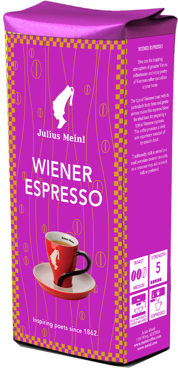 Julius Meinl Венский эспрессо кофе в зернах, 250 г84606 Julius Meinl Венский эспрессо кофе в зернах, 250 г84606Классическая венская обжарка придает этому кофе легкие фруктовые ноты и мягко раскрывает терпкий вкус. Традиционно, эспрессо в венских кофейнях подается на серебряном подносе со стаканом воды для чистоты вкуса.