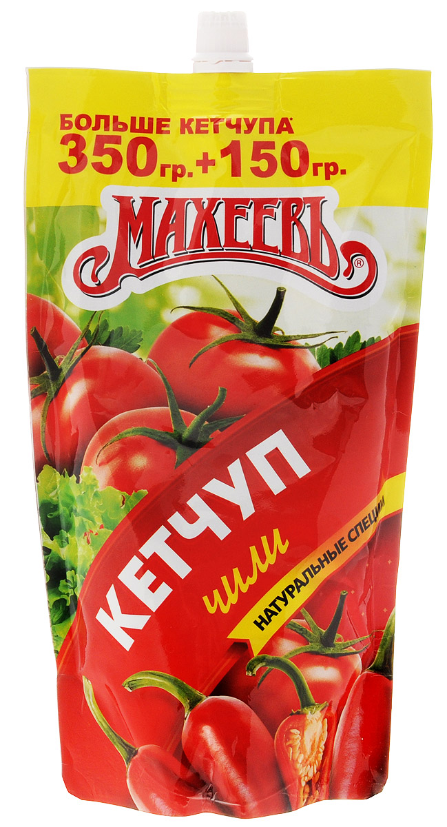 Махеев кетчуп чили, 500 г4604248003050 Махеев кетчуп чили, 500 г4604248003050Кетчуп чили Махеев — пикантный кетчуп со вкусом спелых томатов. Обладает остротой жгучих перчиков чили и насыщенным пряным ароматом.