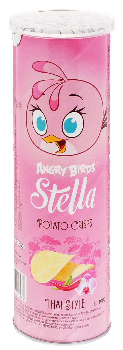 Angry Birds чипсы с тайским вкусом, 100 г7640110242278 Angry Birds чипсы с тайским вкусом, 100 г7640110242278Хрустящая картофельная закуска Angry Birds с ярким вкусом чеснока, тмина и паприки составит компанию любимому фильму или пиву! Возьмите с собой на пикник, в дорогу или в кинотеатр. Благодаря удобной тубе они не сломаются и не рассыплются. Рекомендуется подавать с кисло-сладкими и острыми томатными соусами или к карри.Уважаемые клиенты! Обращаем ваше внимание на возможные изменения в дизайне упаковки. Качественные характеристики товара остаются неизменными. Поставка осуществляется в зависимости от наличия на складе.