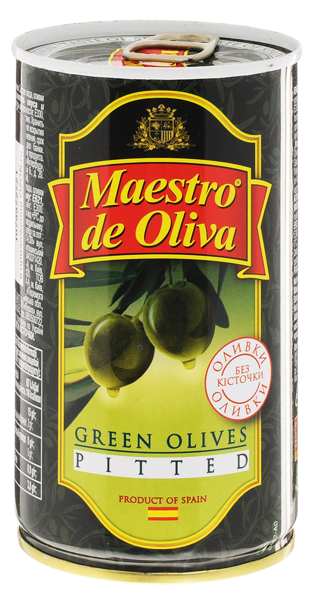 Maestro de Oliva оливки крупные без косточек, 350 г maestro de oliva оливки крупные с анчоусом 350 г