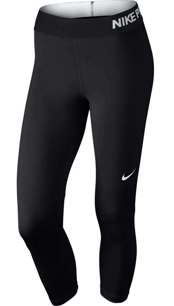 Капри для фитнеса женские Nike Pro Cool, цвет: черный. 725468-010. Размер L (46/48)725468-010 Капри для фитнеса женские Nike Pro Cool, цвет: черный. 725468-010. Размер L (46/48)725468-010Капри Nike Pro Cool идеально подходят для тренировок. Модель изготовленная из эластичного материала Dri-FIT обеспечивает комфорт, сетчатый материал под коленями отлично справляется с терморегуляцией. Плотный эластичный пояс облегает и фиксируется на талии.