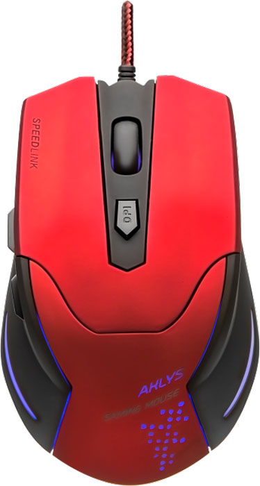Speedlink Aklys, Black Red мышь игроваяSL-680001-BKRD Speedlink Aklys, Black Red мышь игроваяSL-680001-BKRDИгровая мышь Speedlink Aklys создана для геймеров, которые на первое место ставят всеобъемлющую функциональность, высочайшую точность и бескомпромиссную надежность. Благодаря возможности выбора разрешения сенсора до 2000 dpi мышь можно точно настроить под свой стиль игры. Две дополнительные кнопки, удобно расположенные с левого бока мыши значительно помогут ускорить ваше время реагирования в стремительном игровом процессе. Благодаря эргономичной форме, виртуальные миры можно завоевывать часами. А возможность выбора подсветки в любом из семи цветов радуги будет приятным дополнением к внешнему виду игровой мыши Speedlink Aklys.Высокочувствительные кнопки мгновенно переносят ваши команды у игру, две дополнительные боковые кнопки можно задействовать как для выделенных игровых команд, так и для голосового чата.Надежный оптический сенсор прекрасно работает без срывов на любых поверхностях, а разрешения 2000 dpi хватит для большинства современных игр и ситуаций.Кабель в защитной тканевой оплетке поможет мышке прослужить максимально долго, даже при использовании мыши в самых жарких сражениях. Длина кабеля позволяет комфортно пользоваться мышкой, даже если системный блок ПК расположен под столом.Отдельная кнопка для переключения DPI помогает оперативно менять разрешение мыши в зависимости от игровой ситуации – обеспечьте себе высокую точность снайпера и быстрый поворот башни танка.Возможность создать нужную атмосферу на игровом месте с помощью различных цветов подсветки, помогает настроится на игру и получить от неё максимум удовольствия.Корпус мышки имеет специальное покрытие, оно обеспечивает надежный хват мыши рукой, мышь не проскальзывает в руке даже в самых жарких баталиях. Покрытие не облазит под воздействием пота и загрязнений, просто протрите мышь и она станет как новая.
