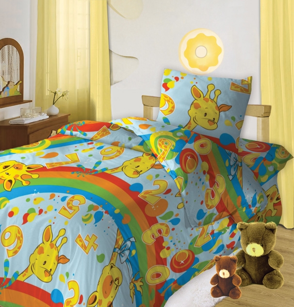 Комплект детского постельного белья Кошки-мышки "Веселый счет", цвет: голубой (8359-1)