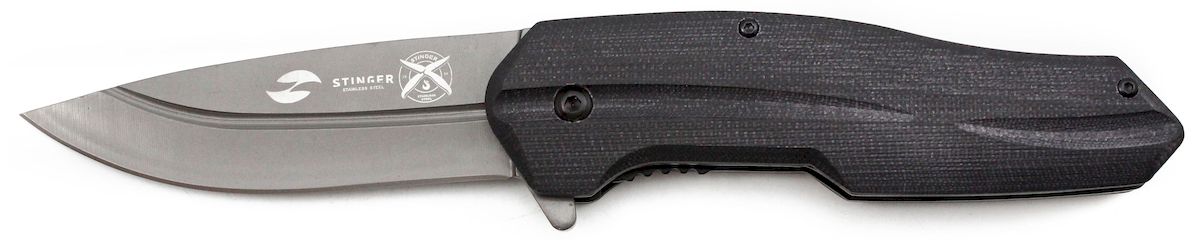 Нож складной Stinger, с клипом, цвет: черный, длина лезвия 9 смG10-053 Нож складной Stinger, с клипом, цвет: черный, длина лезвия 9 смG10-053Складной нож Stinger, выполненный в классическом стиле, станет отличным подарком для рыбака, охотника или человека, который ценит отдых на природе. Рукоятка и лезвие ножа изготовлены из высококачественной нержавеющей стали. Размер ножа в открытом виде: 21,6 см.Толщина лезвия: 3 мм.Длина лезвия: 9 см.Длина ножа (в сложенном виде): 13 см.