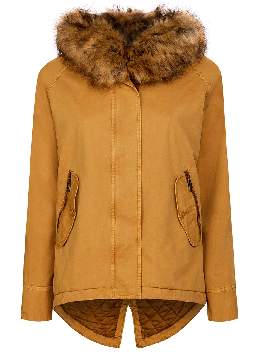 Куртка женская oodji Ultra, цвет: горчичный. 11D03002-1/46027/5700N. Размер 40 (46-164)