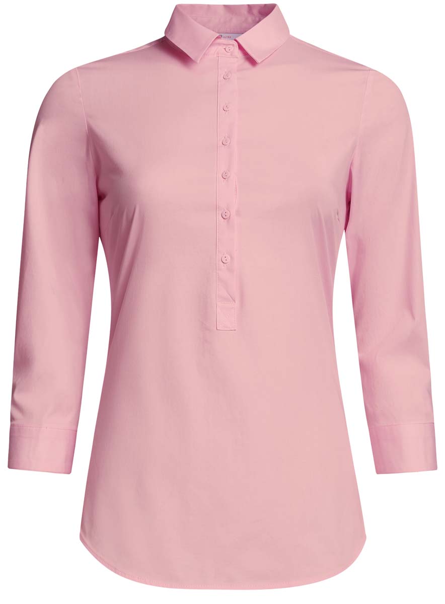Блузка женская oodji Ultra, цвет: светло-розовый. 11406016-1/42468/4000N. Размер 40 (46-170)