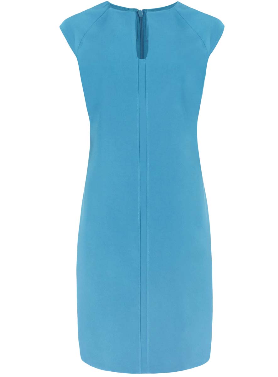 Платье oodji Collection, цвет: голубой. 21912002/42250/7400N. Размер 40 (46-170)21912002/42250/7400N Платье oodji Collection, цвет: голубой. 21912002/42250/7400N. Размер 40 (46-170)21912002/42250/7400NПлатье-футляр oodji Collection изготовлено из полиэстера с добавлением эластана. Верх платья выполнен с короткими рукавами реглан и фигурным вырезом. От выреза по всей длине платья проходит декоративная текстильная вставка. Модель застегивается на застежку-молнию, расположенную на спинке.