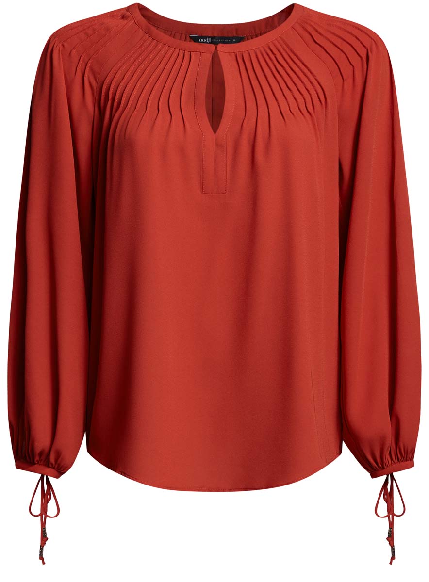 Блузка женская oodji Collection, цвет: красная глина. 21414003/42543/4500N. Размер 40 (46-170)